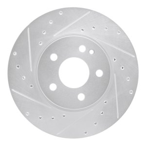 Mercedes-Benz Viano Brake Rotor (1) - Front Left - R1 Concepts - Drilled & Slotted - Silver - `16-`23